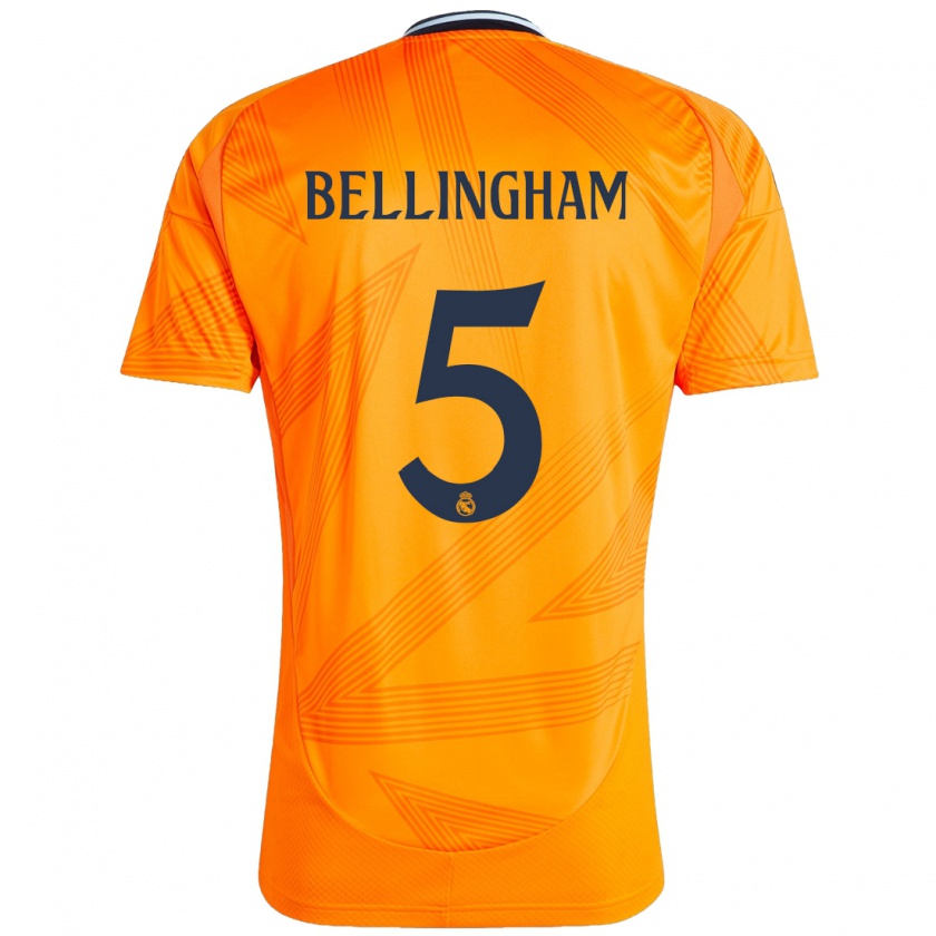 Kandiny Férfi Jude Bellingham #5 Narancs Idegenbeli Jersey 2024/25 Mez Póló Ing