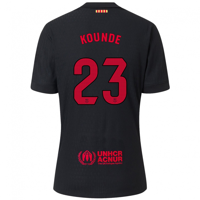 Kandiny Férfi Jules Koundé #23 Fekete Piros Idegenbeli Jersey 2024/25 Mez Póló Ing