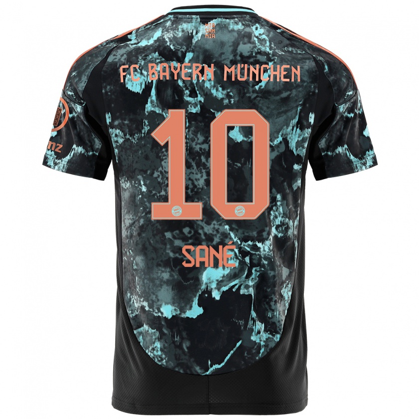 Kandiny Férfi Leroy Sané #10 Fekete Idegenbeli Jersey 2024/25 Mez Póló Ing