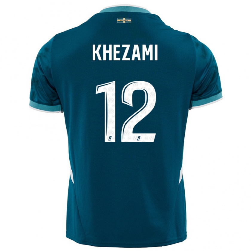 Kandiny Férfi Roselène Khezami #12 Türkizkék Idegenbeli Jersey 2024/25 Mez Póló Ing