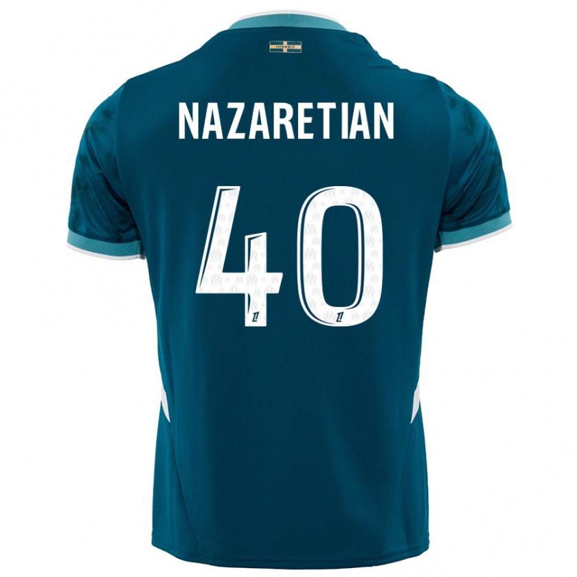 Kandiny Férfi Manuel Nazaretian #40 Türkizkék Idegenbeli Jersey 2024/25 Mez Póló Ing