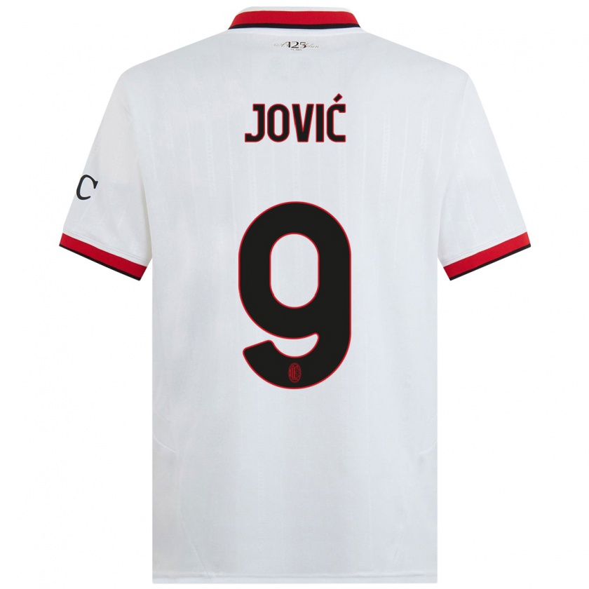 Kandiny Férfi Luka Jović #9 Fehér Fekete Piros Idegenbeli Jersey 2024/25 Mez Póló Ing