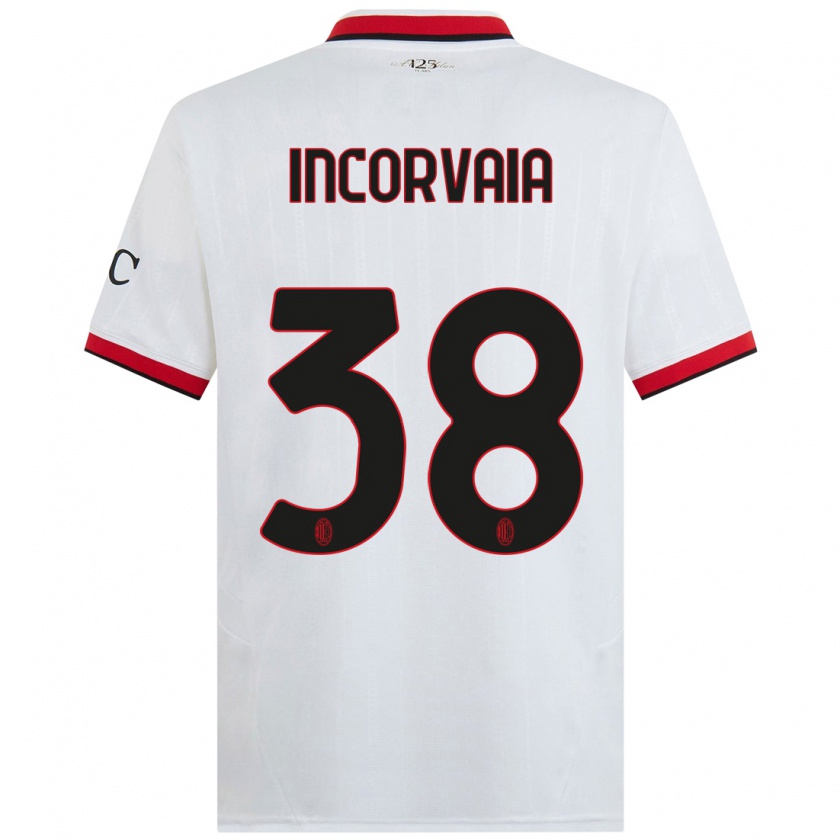 Kandiny Férfi Giovanni Incorvaia #38 Fehér Fekete Piros Idegenbeli Jersey 2024/25 Mez Póló Ing