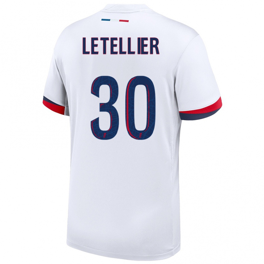 Kandiny Férfi Alexandre Letellier #30 Fehér Kék Piros Idegenbeli Jersey 2024/25 Mez Póló Ing