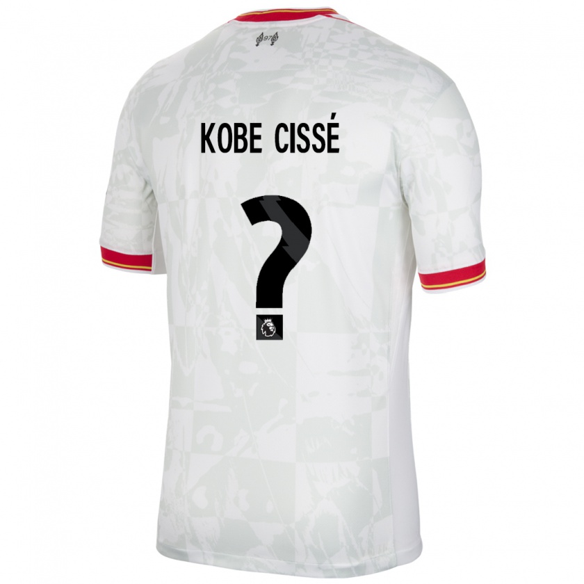 Kandiny Férfi Prince Kobe Cissé #0 Fehér Piros Fekete Harmadik Számú Jersey 2024/25 Mez Póló Ing