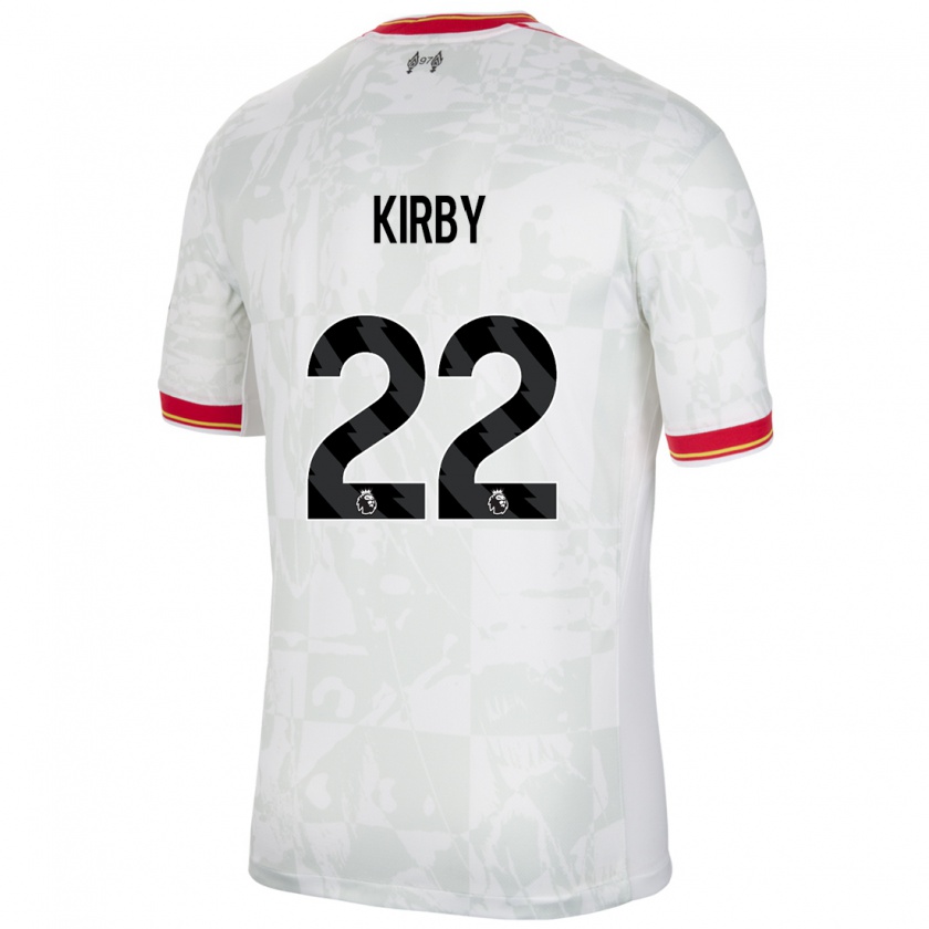 Kandiny Férfi Faye Kirby #22 Fehér Piros Fekete Harmadik Számú Jersey 2024/25 Mez Póló Ing