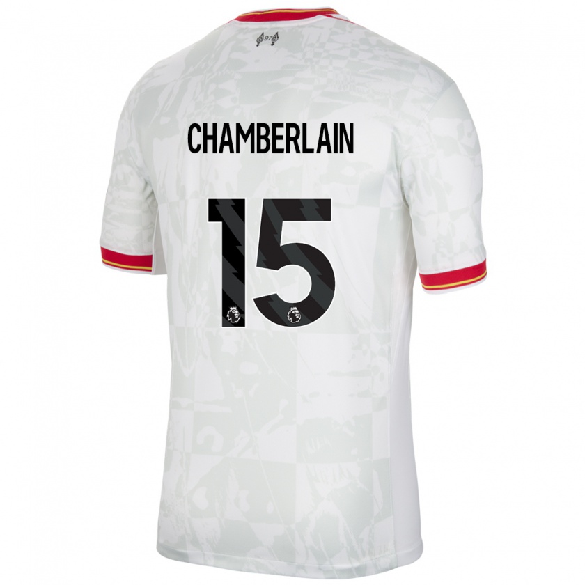 Kandiny Férfi Alex Oxlade Chamberlain #15 Fehér Piros Fekete Harmadik Számú Jersey 2024/25 Mez Póló Ing