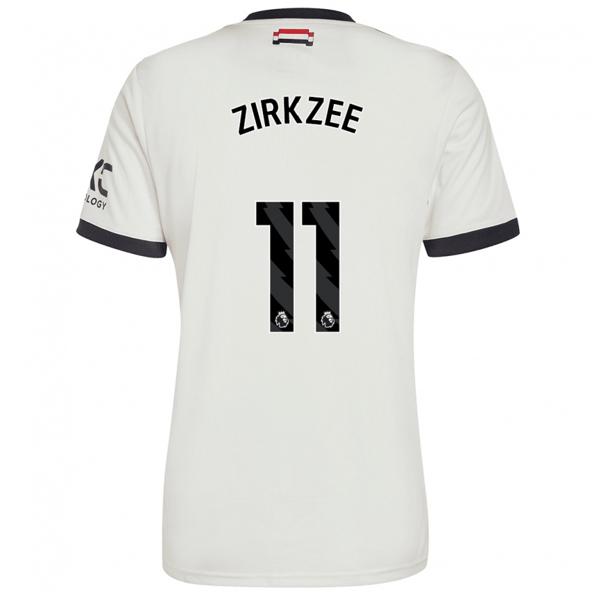 Kandiny Férfi Joshua Zirkzee #11 Törtfehér Harmadik Számú Jersey 2024/25 Mez Póló Ing