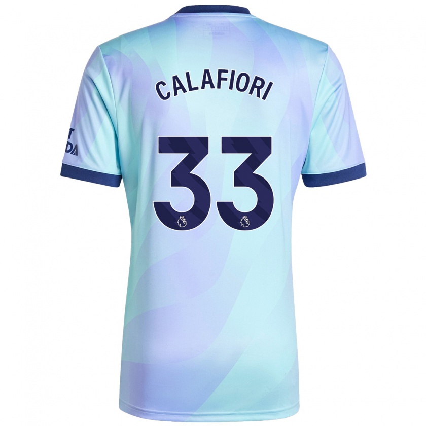 Kandiny Férfi Riccardo Calafiori #33 Aqua Harmadik Számú Jersey 2024/25 Mez Póló Ing