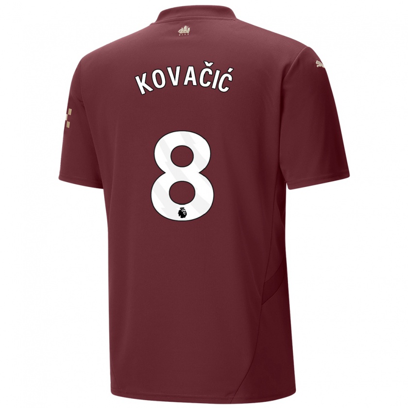 Kandiny Férfi Mateo Kovacic #8 Gesztenyebarna Harmadik Számú Jersey 2024/25 Mez Póló Ing