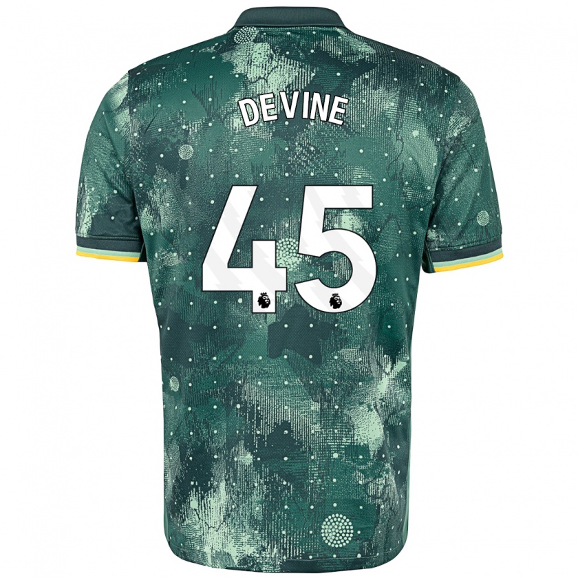 Kandiny Férfi Alfie Devine #45 Menta Zöld Harmadik Számú Jersey 2024/25 Mez Póló Ing