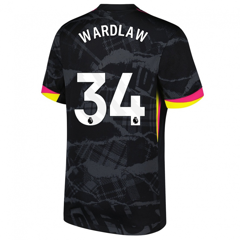 Kandiny Férfi Charlotte Wardlaw #34 Fekete Rózsaszín Harmadik Számú Jersey 2024/25 Mez Póló Ing