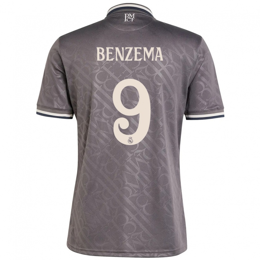 Kandiny Férfi Karim Benzema #9 Faszén Harmadik Számú Jersey 2024/25 Mez Póló Ing