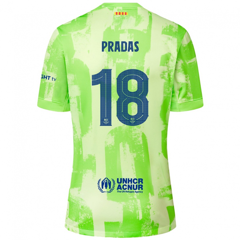 Kandiny Férfi Arnau Pradas #18 Mész Harmadik Számú Jersey 2024/25 Mez Póló Ing