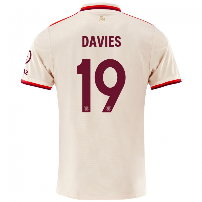 Kandiny Férfi Alphonso Davies #19 Vászon Harmadik Számú Jersey 2024/25 Mez Póló Ing