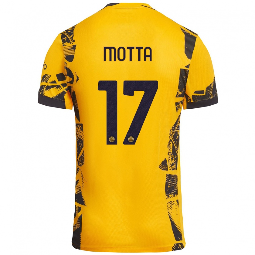 Kandiny Férfi Matteo Motta #17 Arany Fekete Harmadik Számú Jersey 2024/25 Mez Póló Ing