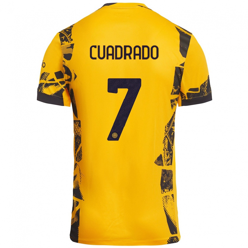 Kandiny Férfi Juan Cuadrado #7 Arany Fekete Harmadik Számú Jersey 2024/25 Mez Póló Ing