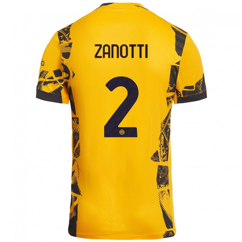 Kandiny Férfi Mattia Zanotti #2 Arany Fekete Harmadik Számú Jersey 2024/25 Mez Póló Ing