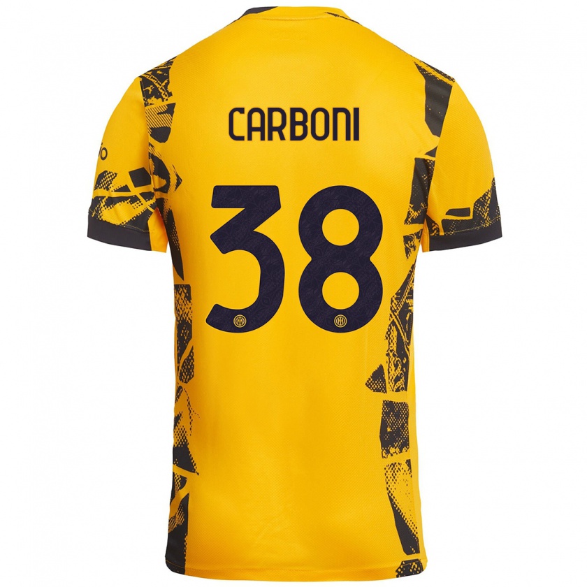 Kandiny Férfi Valentin Carboni #38 Arany Fekete Harmadik Számú Jersey 2024/25 Mez Póló Ing