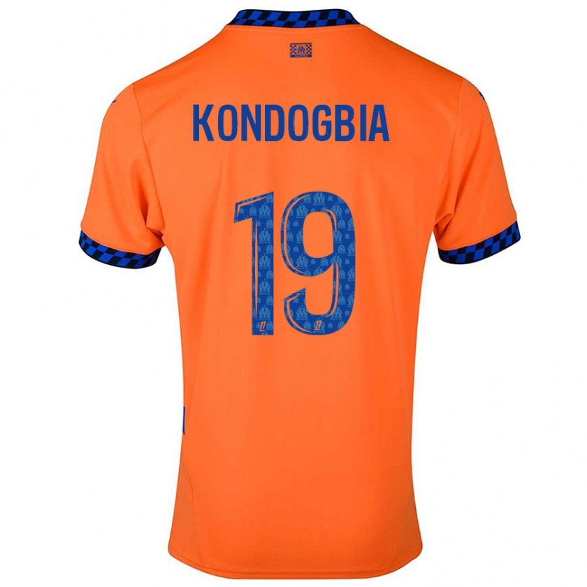 Kandiny Férfi Geoffrey Kondogbia #19 Narancssárga Sötétkék Harmadik Számú Jersey 2024/25 Mez Póló Ing