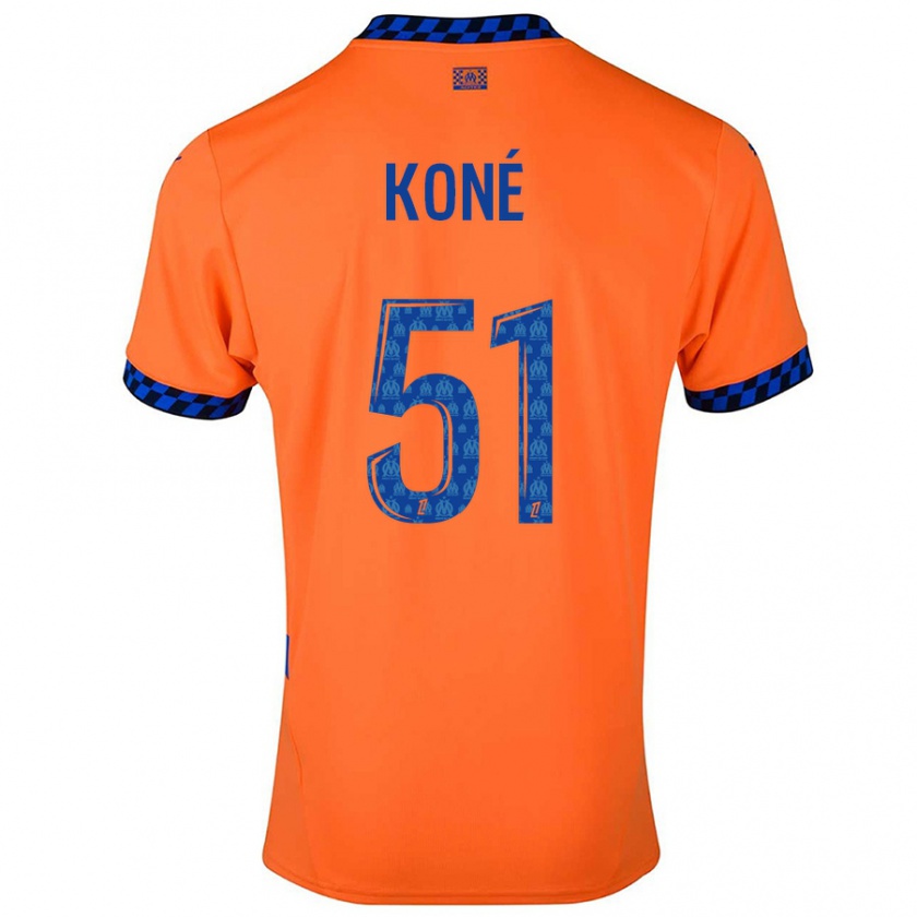 Kandiny Férfi Ismaël Koné #51 Narancssárga Sötétkék Harmadik Számú Jersey 2024/25 Mez Póló Ing