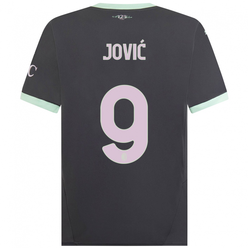 Kandiny Férfi Luka Jović #9 Szürke Harmadik Számú Jersey 2024/25 Mez Póló Ing