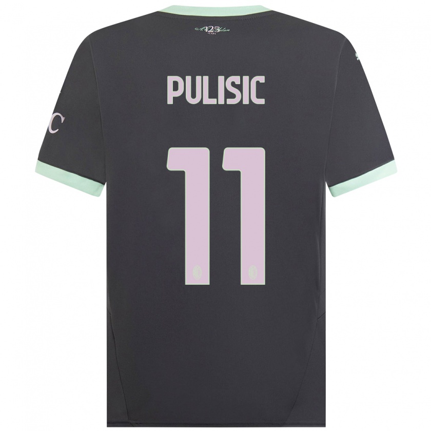 Kandiny Férfi Christian Pulisic #11 Szürke Harmadik Számú Jersey 2024/25 Mez Póló Ing