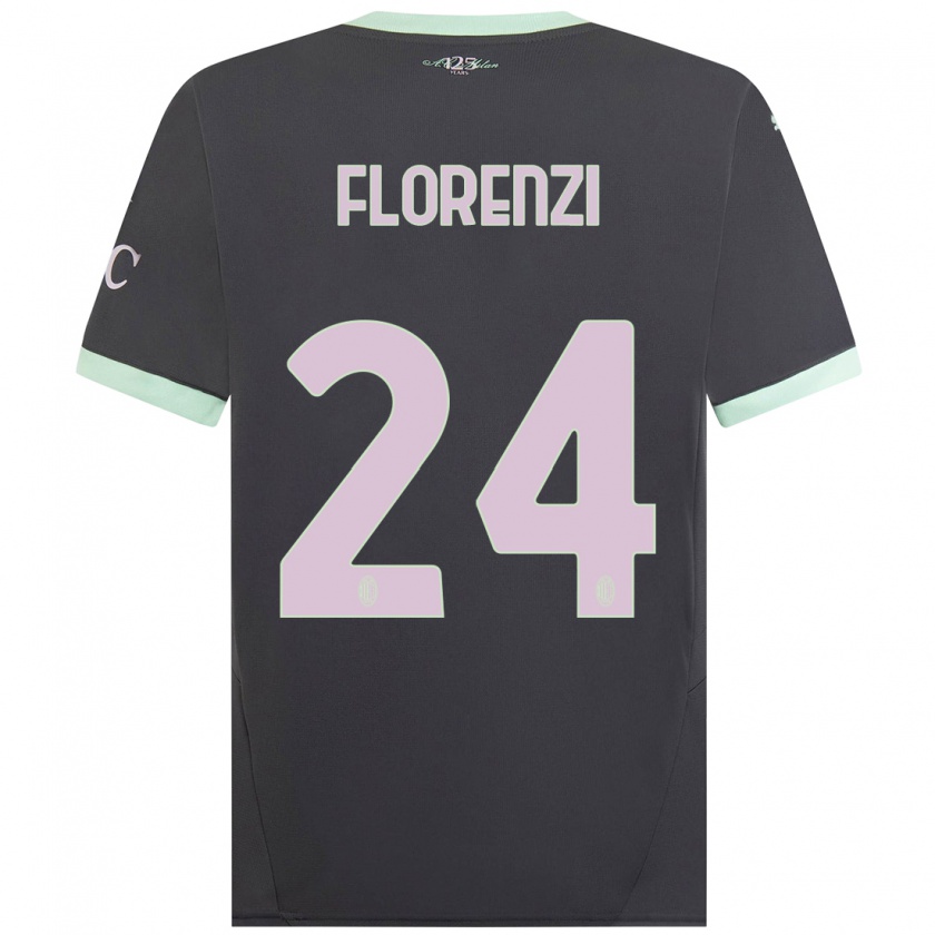 Kandiny Férfi Alessandro Florenzi #24 Szürke Harmadik Számú Jersey 2024/25 Mez Póló Ing