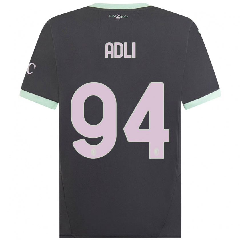 Kandiny Férfi Yacine Adli #94 Szürke Harmadik Számú Jersey 2024/25 Mez Póló Ing