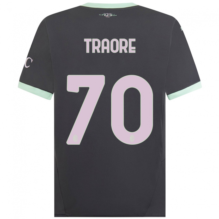 Kandiny Férfi Chaka Traorè #70 Szürke Harmadik Számú Jersey 2024/25 Mez Póló Ing