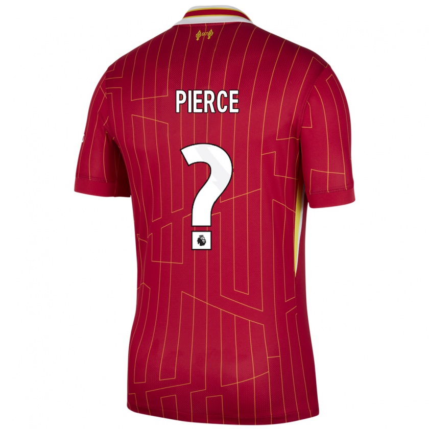 Kandiny Női Alfie Pierce #0 Piros Sárga Fehér Hazai Jersey 2024/25 Mez Póló Ing