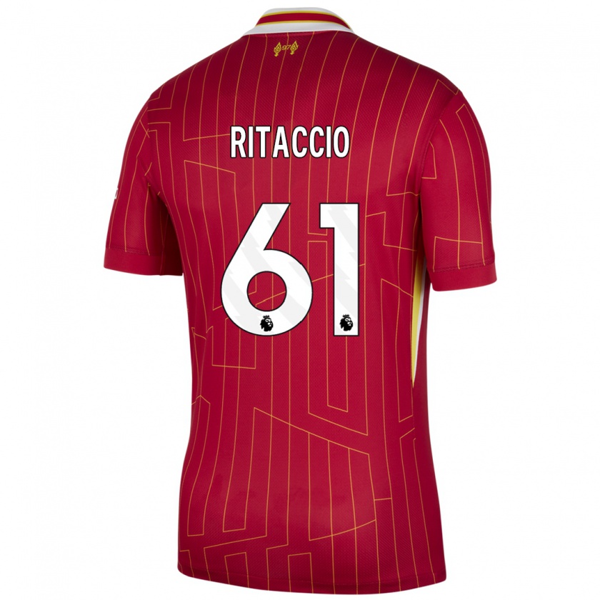 Kandiny Női Matteo Ritaccio #61 Piros Sárga Fehér Hazai Jersey 2024/25 Mez Póló Ing