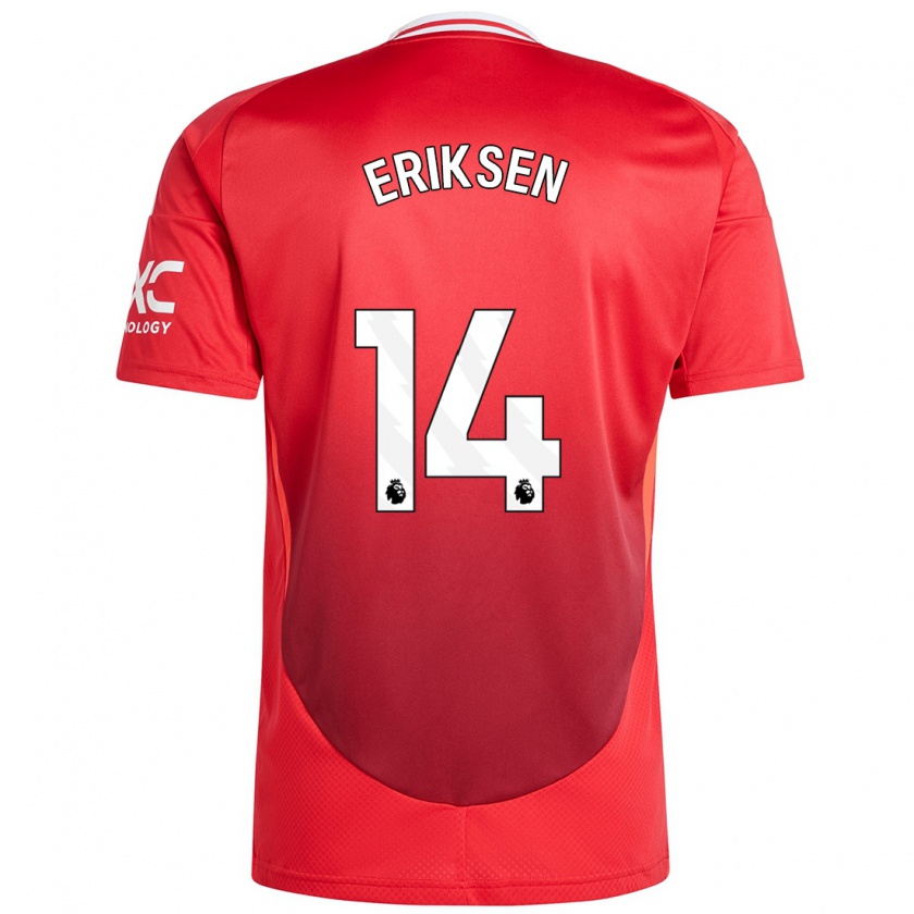 Kandiny Női Christian Eriksen #14 Élénkpiros Hazai Jersey 2024/25 Mez Póló Ing