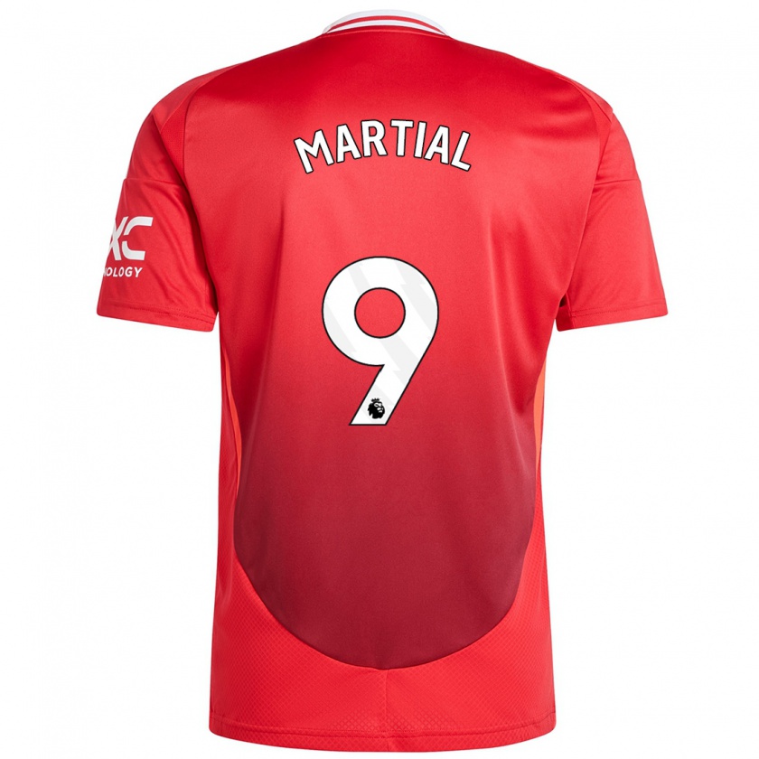 Kandiny Női Anthony Martial #9 Élénkpiros Hazai Jersey 2024/25 Mez Póló Ing