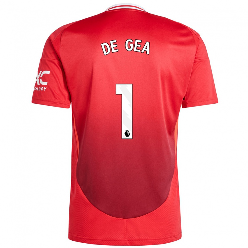 Kandiny Női David De Gea #1 Élénkpiros Hazai Jersey 2024/25 Mez Póló Ing