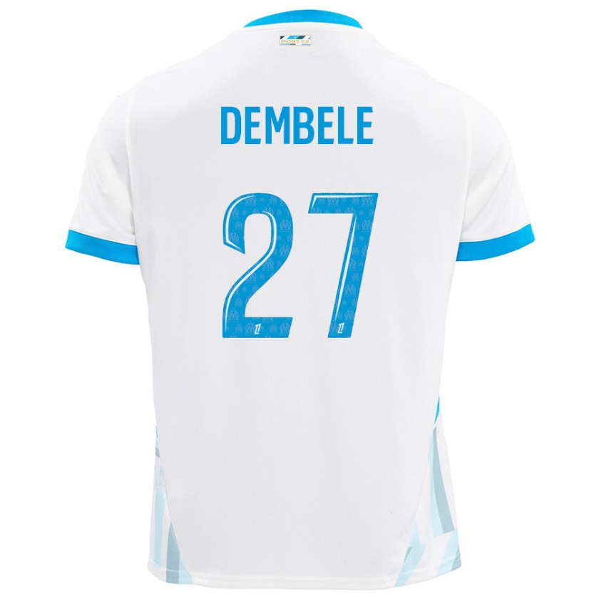 Kandiny Női Coumba Dembélé #27 Fehér Ég Kék Hazai Jersey 2024/25 Mez Póló Ing