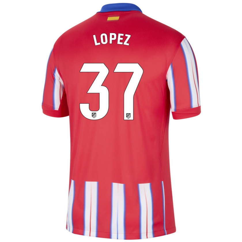 Kandiny Női Alex Lopez #37 Piros Fehér Kék Hazai Jersey 2024/25 Mez Póló Ing