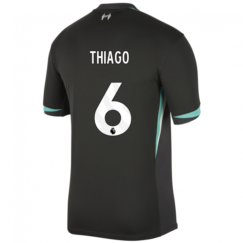 Kandiny Női Thiago #6 Fekete Antracit Fehér Idegenbeli Jersey 2024/25 Mez Póló Ing