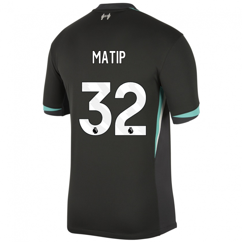 Kandiny Női Joel Matip #32 Fekete Antracit Fehér Idegenbeli Jersey 2024/25 Mez Póló Ing