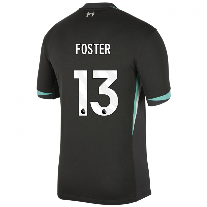 Kandiny Női Rylee Foster #13 Fekete Antracit Fehér Idegenbeli Jersey 2024/25 Mez Póló Ing