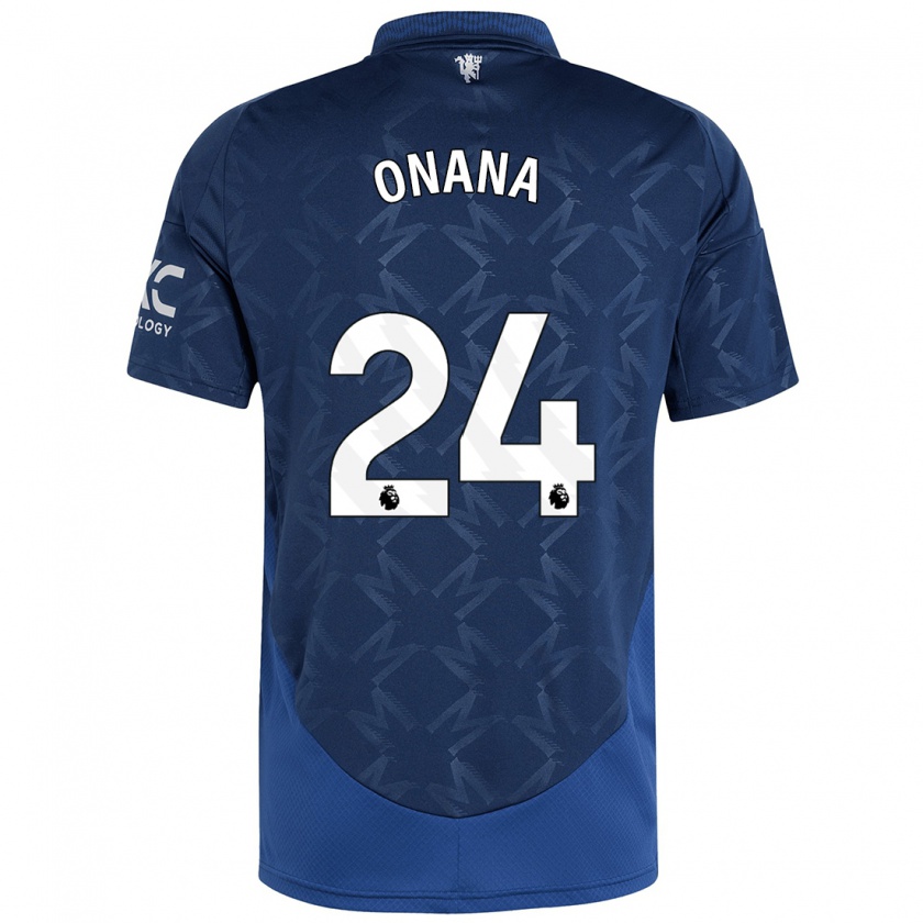 Kandiny Női André Onana #24 Indigó Idegenbeli Jersey 2024/25 Mez Póló Ing