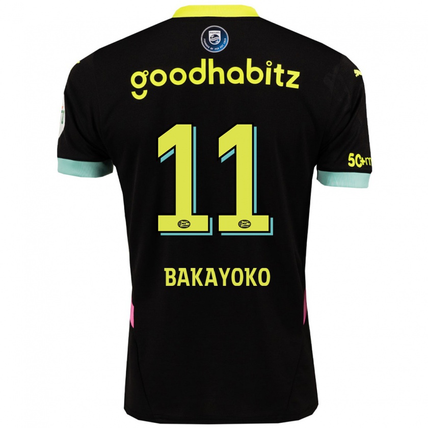 Kandiny Női Johan Bakayoko #11 Fekete Sárga Idegenbeli Jersey 2024/25 Mez Póló Ing