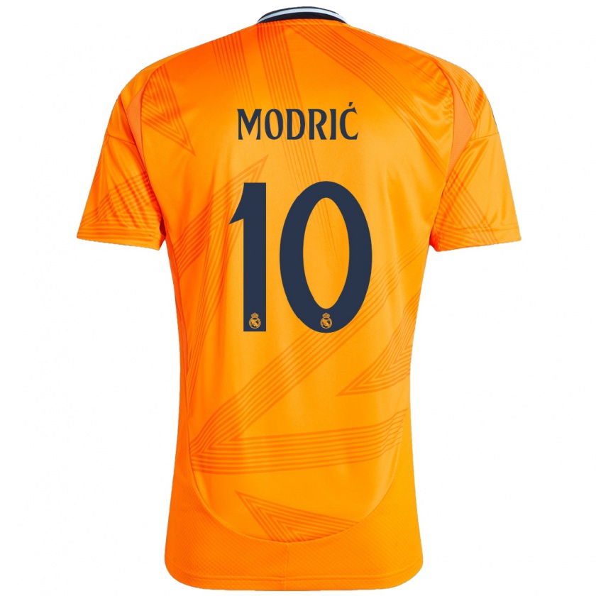 Kandiny Női Luka Modric #10 Narancs Idegenbeli Jersey 2024/25 Mez Póló Ing