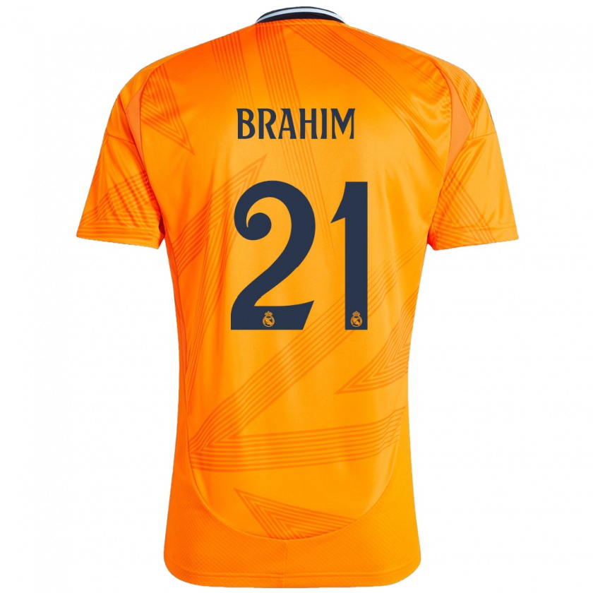 Kandiny Női Brahim Díaz #21 Narancs Idegenbeli Jersey 2024/25 Mez Póló Ing