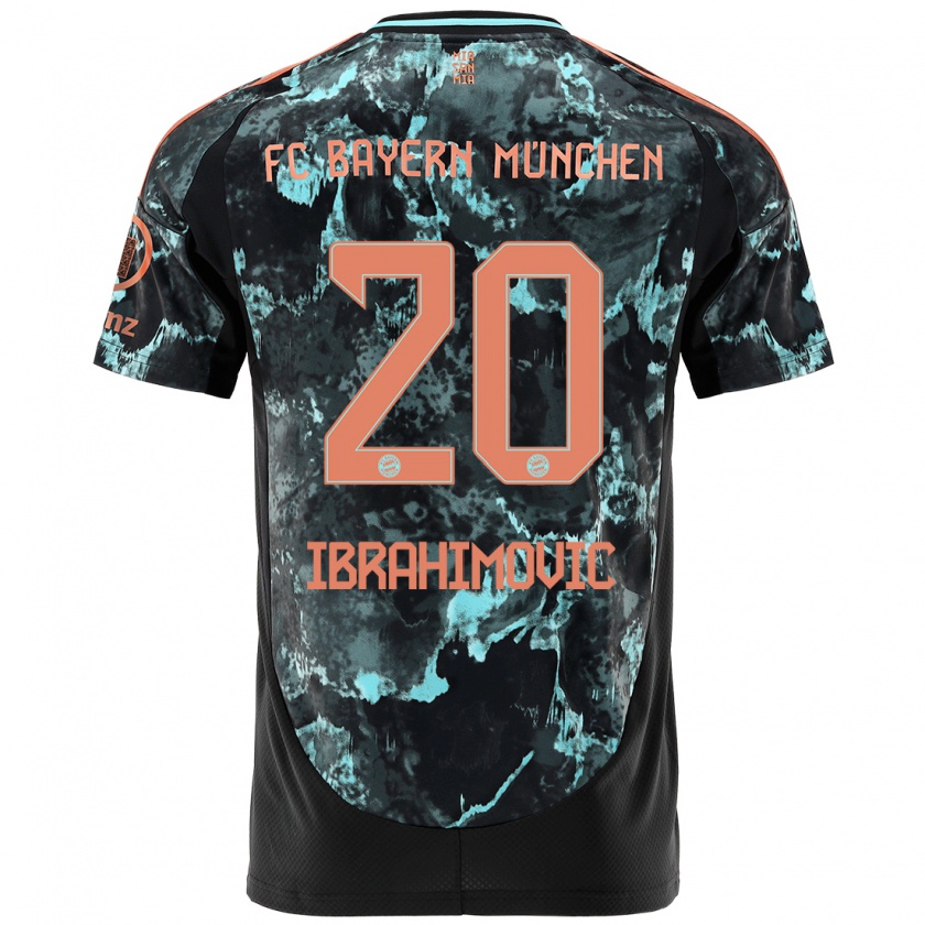 Kandiny Női Arijon Ibrahimovic #20 Fekete Idegenbeli Jersey 2024/25 Mez Póló Ing