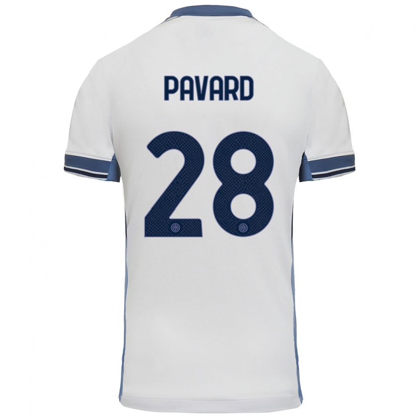 Kandiny Női Benjamin Pavard #28 Fehér Szürke Idegenbeli Jersey 2024/25 Mez Póló Ing