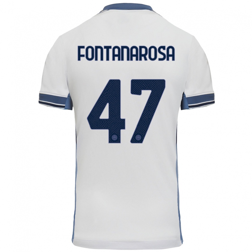 Kandiny Női Alessandro Fontanarosa #47 Fehér Szürke Idegenbeli Jersey 2024/25 Mez Póló Ing