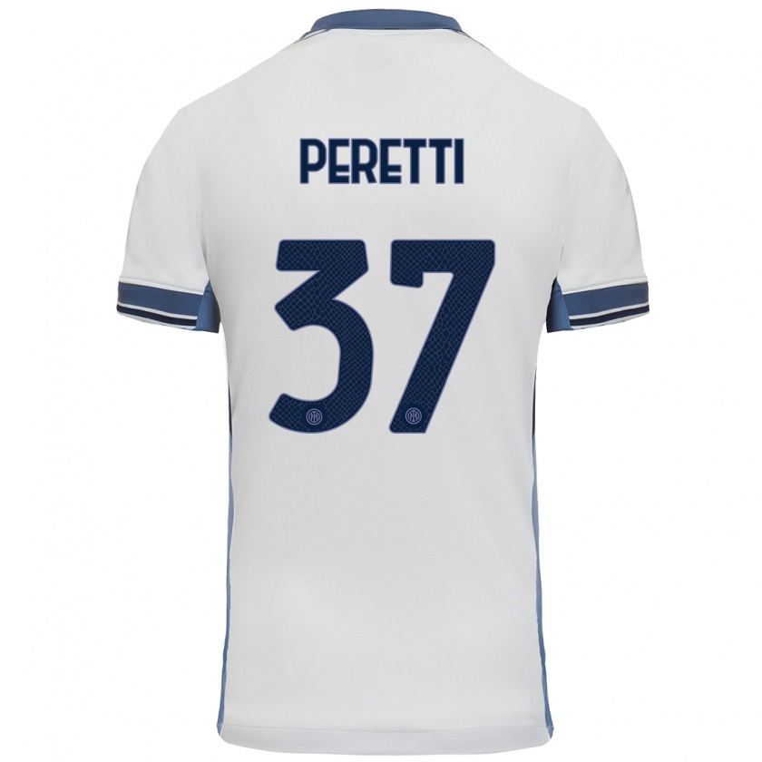 Kandiny Női Lorenzo Peretti #37 Fehér Szürke Idegenbeli Jersey 2024/25 Mez Póló Ing