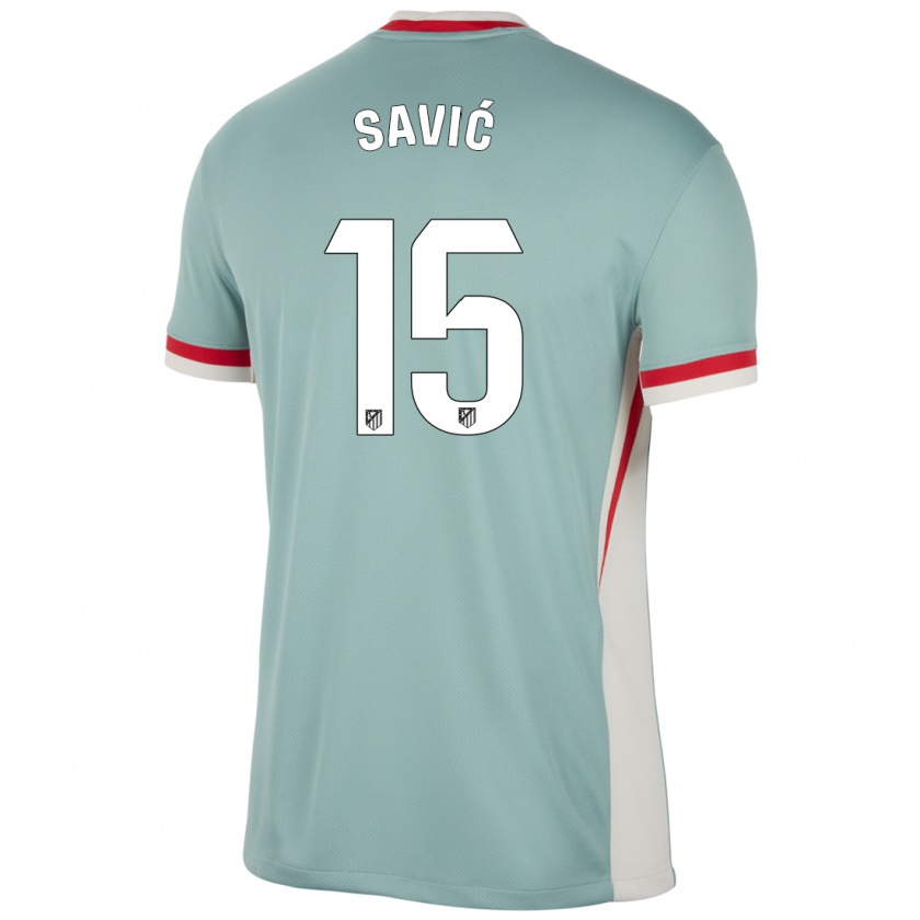 Kandiny Női Stefan Savic #15 Világos Bézs Kék Idegenbeli Jersey 2024/25 Mez Póló Ing