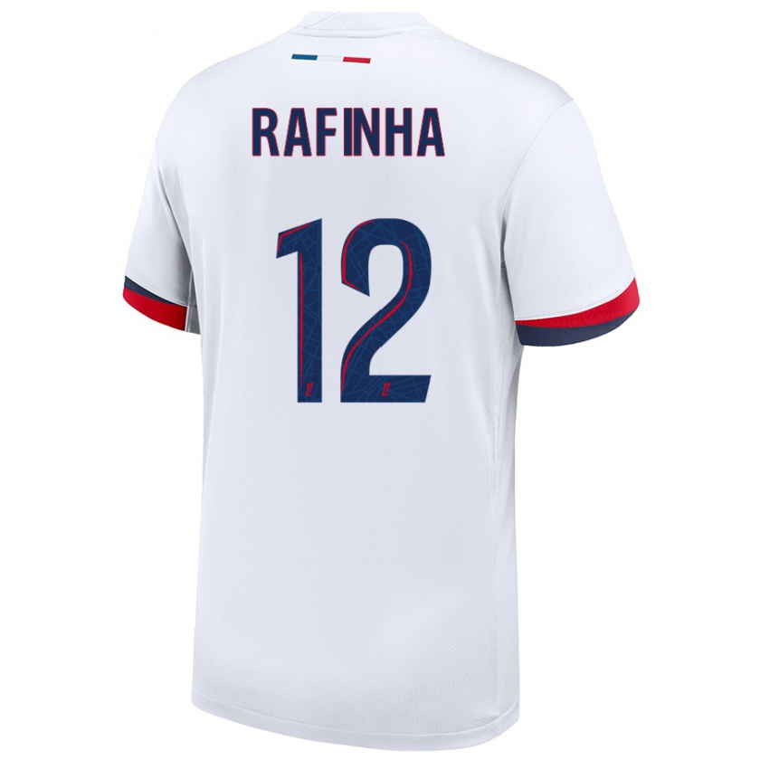 Kandiny Női Rafinha #12 Fehér Kék Piros Idegenbeli Jersey 2024/25 Mez Póló Ing